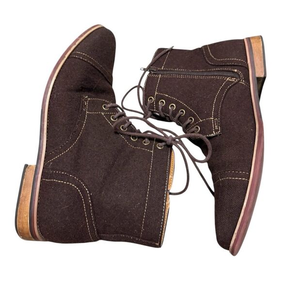 Joseph Abboud Brown Men's Fabric Chukka Ankle Boots Size 11 Zip & Ties - Picture 1 of 12